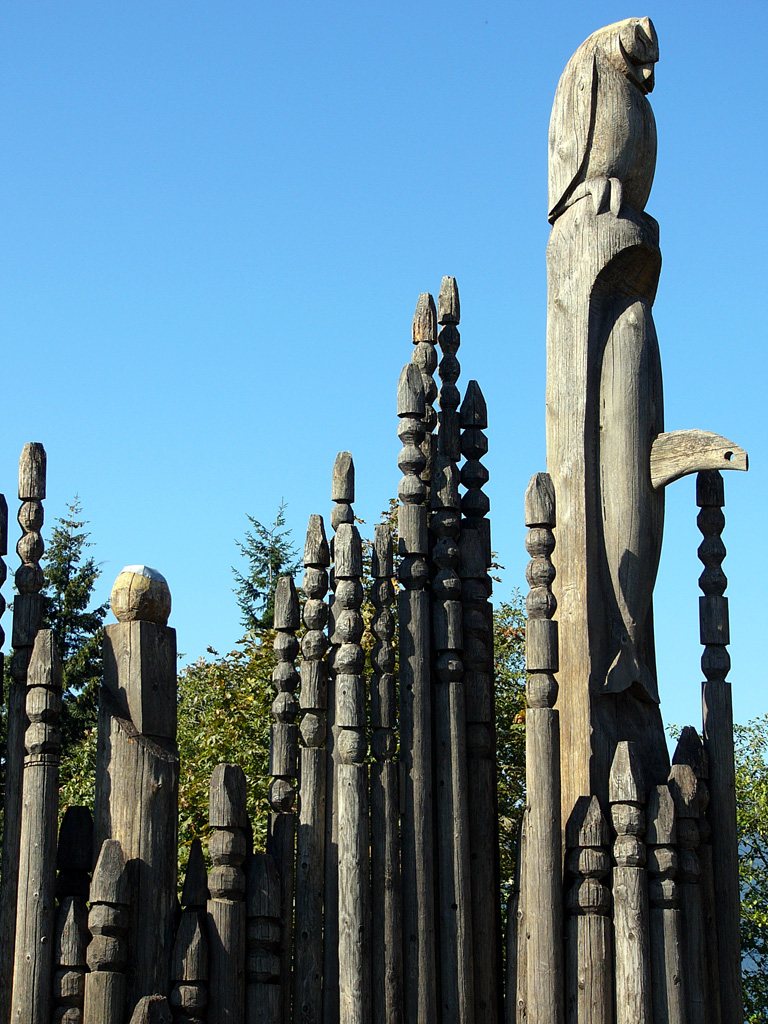 The Kamui Mintara sculptures at Burnaby Mountain Park